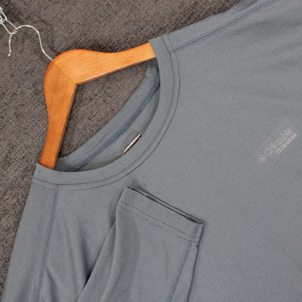 Columbia Titanium Mens XXL Long Sleeve Performance Shirt Blue Gray TM6753